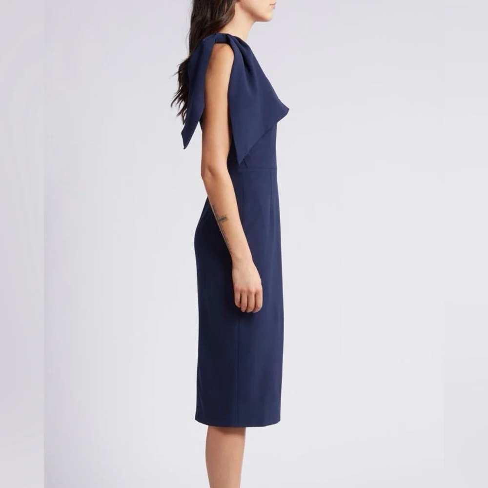 Dress The Population Tiffany One-Shoulder Navy‎ Dress NWT